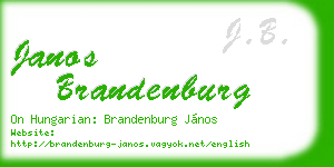 janos brandenburg business card